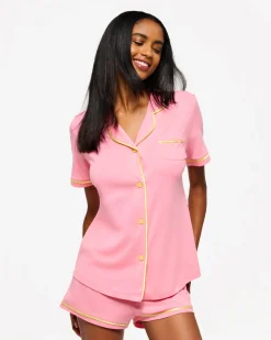 Bella Short Sleeve Top & Boxer Pajama Set*Cosabella Clearance